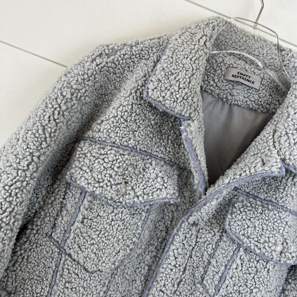 Smiley Sherpa Jacket Cashmere Rabbit Hair Men's Small (fits loose) - Picture 6 of 16